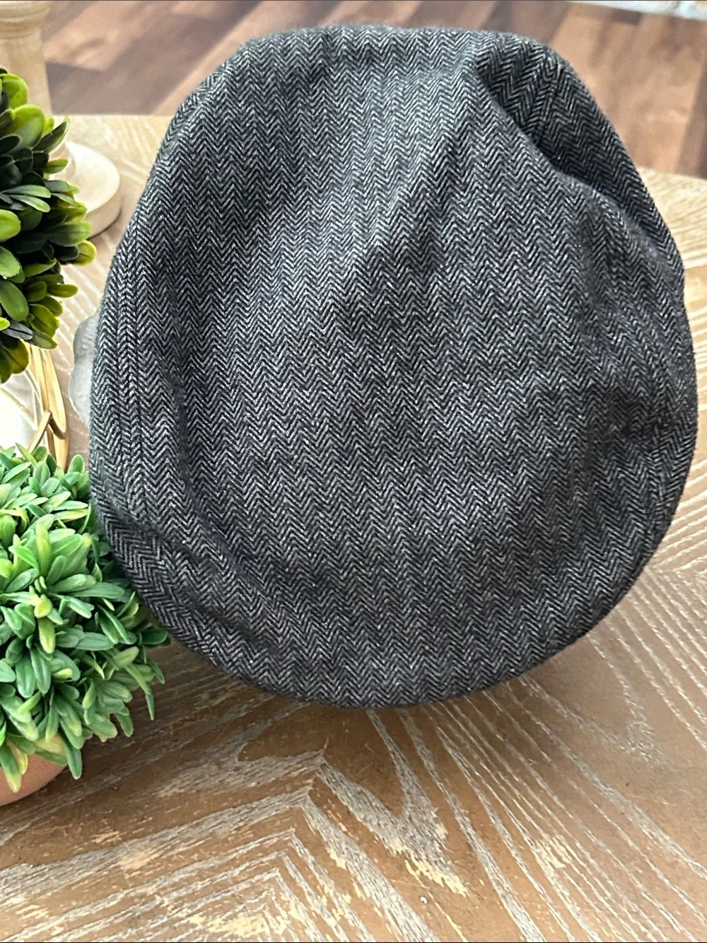 Boys Gymboree Gray Herringbone Flat Newsboy Cap Cabbie Hat